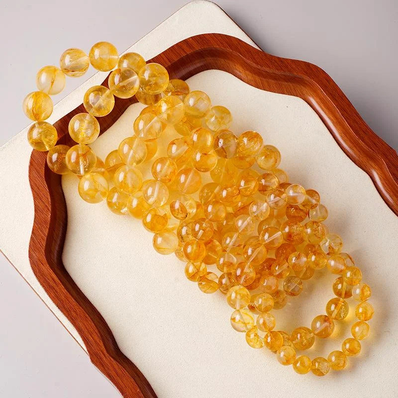 Yellow Agate Bead Bracelet — crystal bracelet, lifestyle view