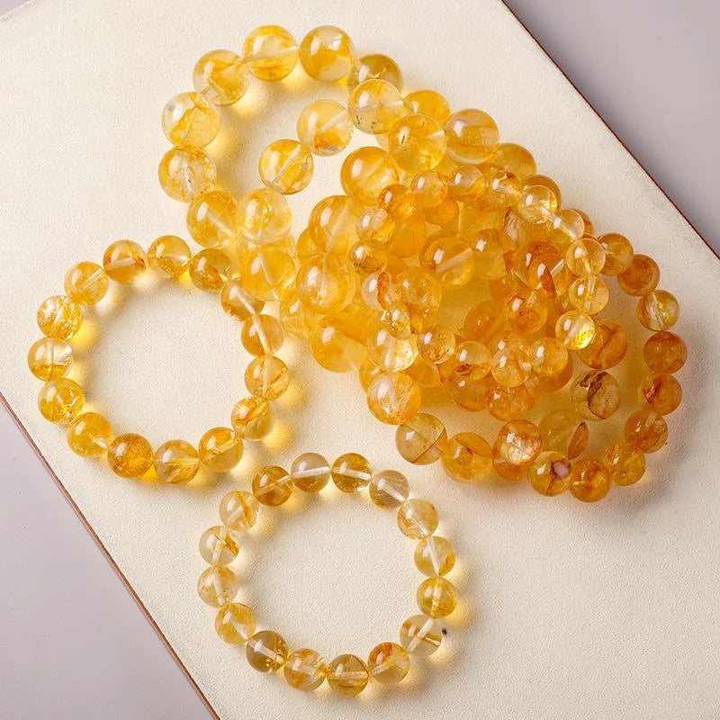 Yellow Agate Bead Bracelet — crystal bracelet, additional product view