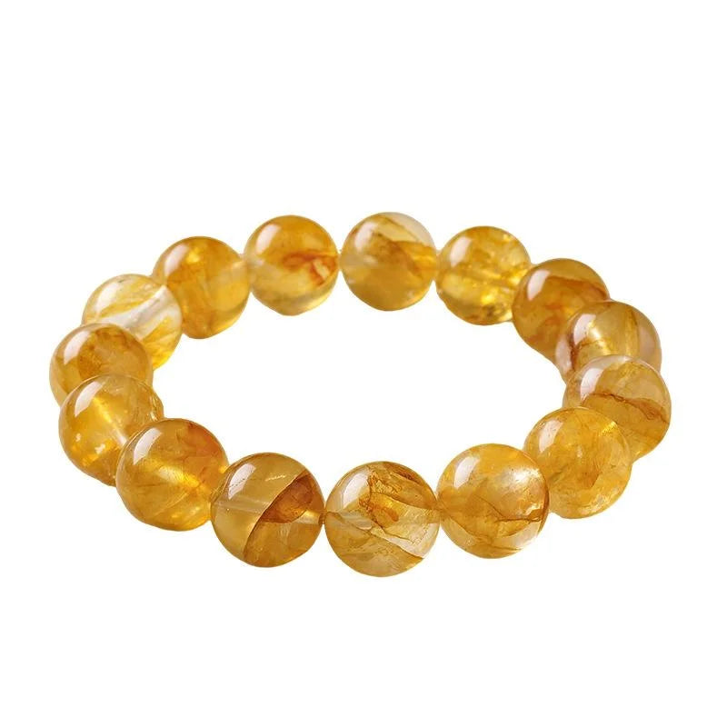 Yellow Agate Bead Bracelet