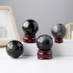 Gold & Silver Obsidian Crystal Spheres — crystal home decor, additional product view