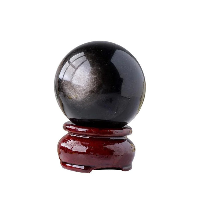 Gold & Silver Obsidian Crystal Spheres — crystal home decor, product view