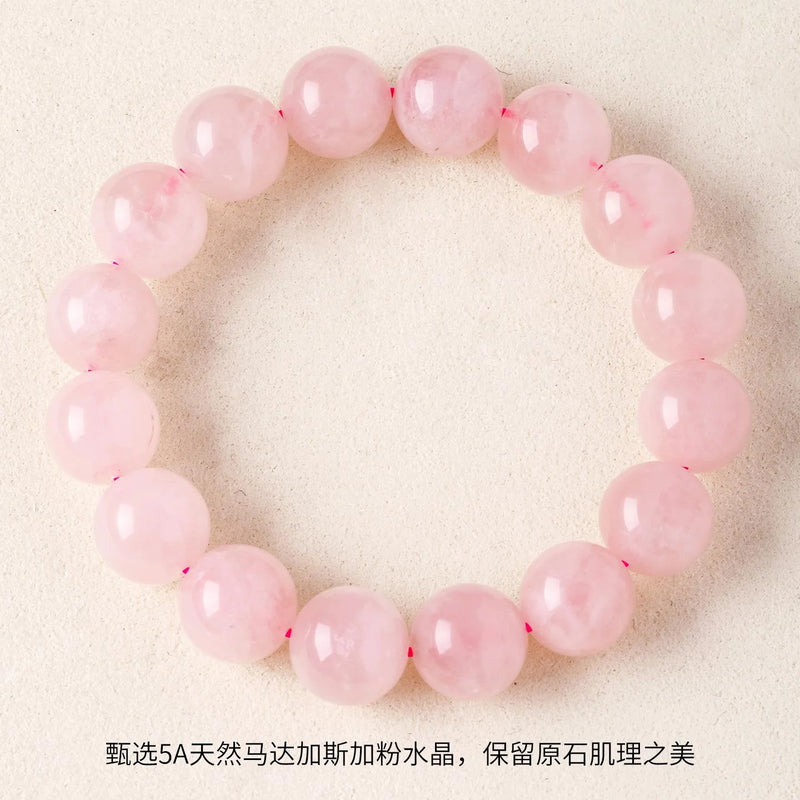 Natural Pink Crystal Beaded Bracelet