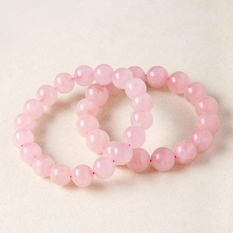 Pink Crystal Bead Bracelet — crystal bracelet, detail view