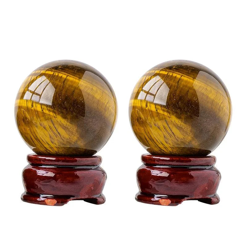 Tiger Eye Crystal Sphere Set — crystal home decor, additional product view