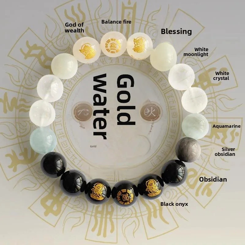 Five-Element Crystal Bead Bracelet — crystal bracelet, product view
