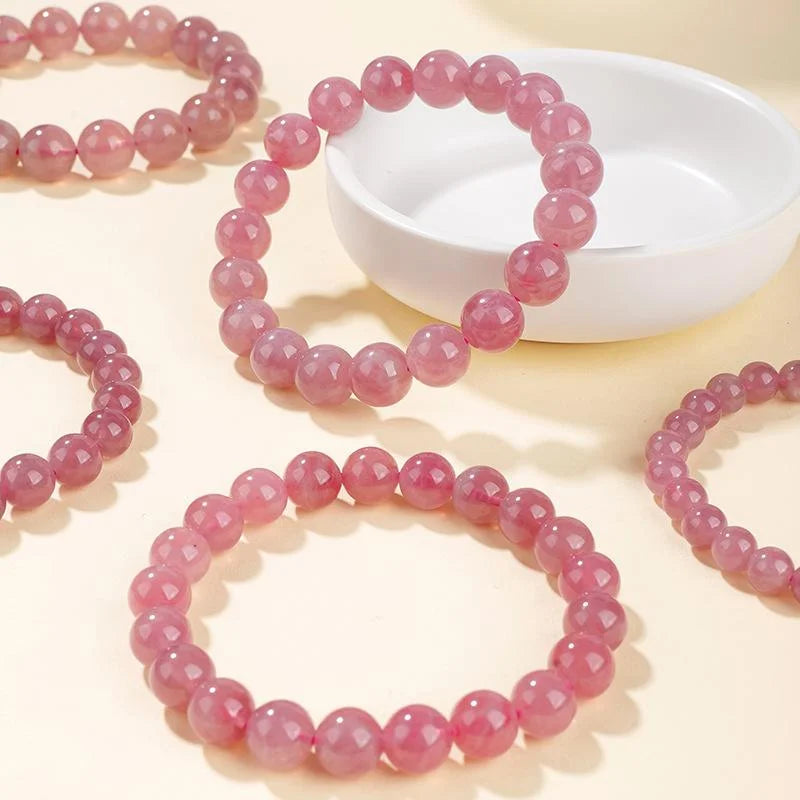 Pink Crystal Beaded Bracelet