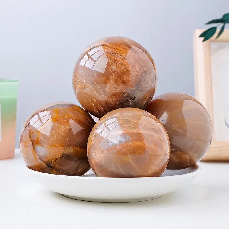 Orange Moonstone Crystal Sphere — crystal home decor, additional product view
