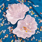 Pink Crystal Shell Bowl Ornament — crystal home decor, detail view