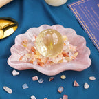 Pink Crystal Shell Bowl Ornament — crystal home decor, lifestyle view