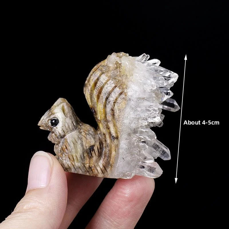 White Crystal Animal Figurines — crystal home decor, detail view