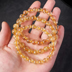 Golden Rutilated Quartz Bead Bracelet — crystal bracelet, additional product view