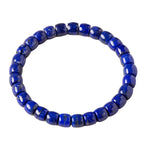 Natural Lapis Lazuli Barrel Bead Bracelet — crystal bead bracelet, product view