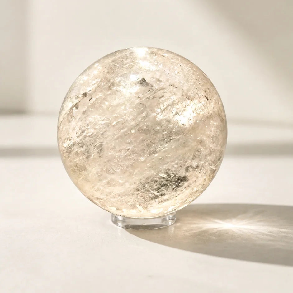 Natural Clear Quartz Sphere — natural crystal sphere, product view