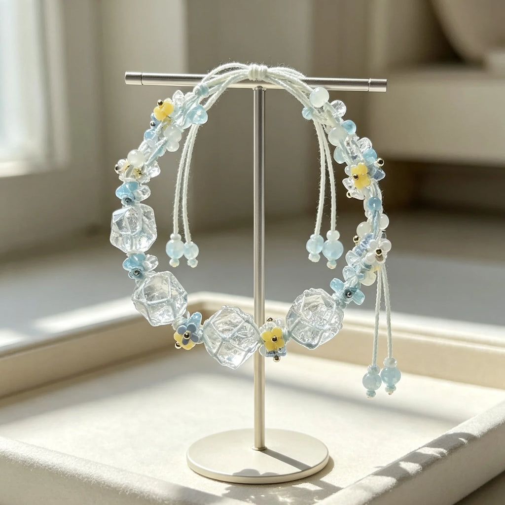 Pure Light Crystal Macrame Bracelet — crystal decor, product view