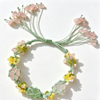 Forest Harmony Crystal Macrame Bracelet — crystal decor, detail view