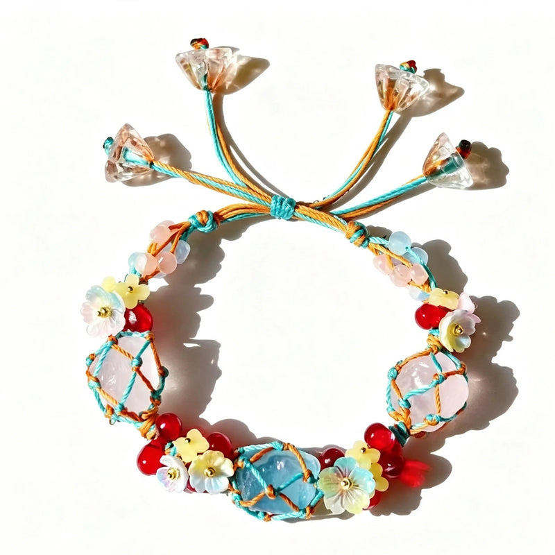 Earth Flame Crystal Macrame Bracelet