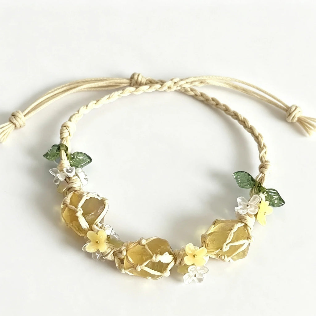 Golden Dawn Crystal Macrame Bracelet — crystal decor, product view