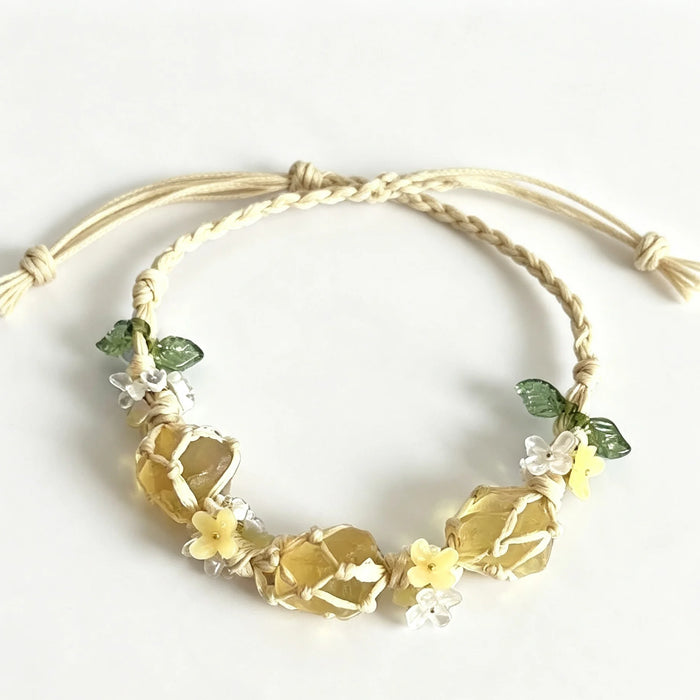 Golden Dawn Crystal Macrame Bracelet — crystal decor, product view