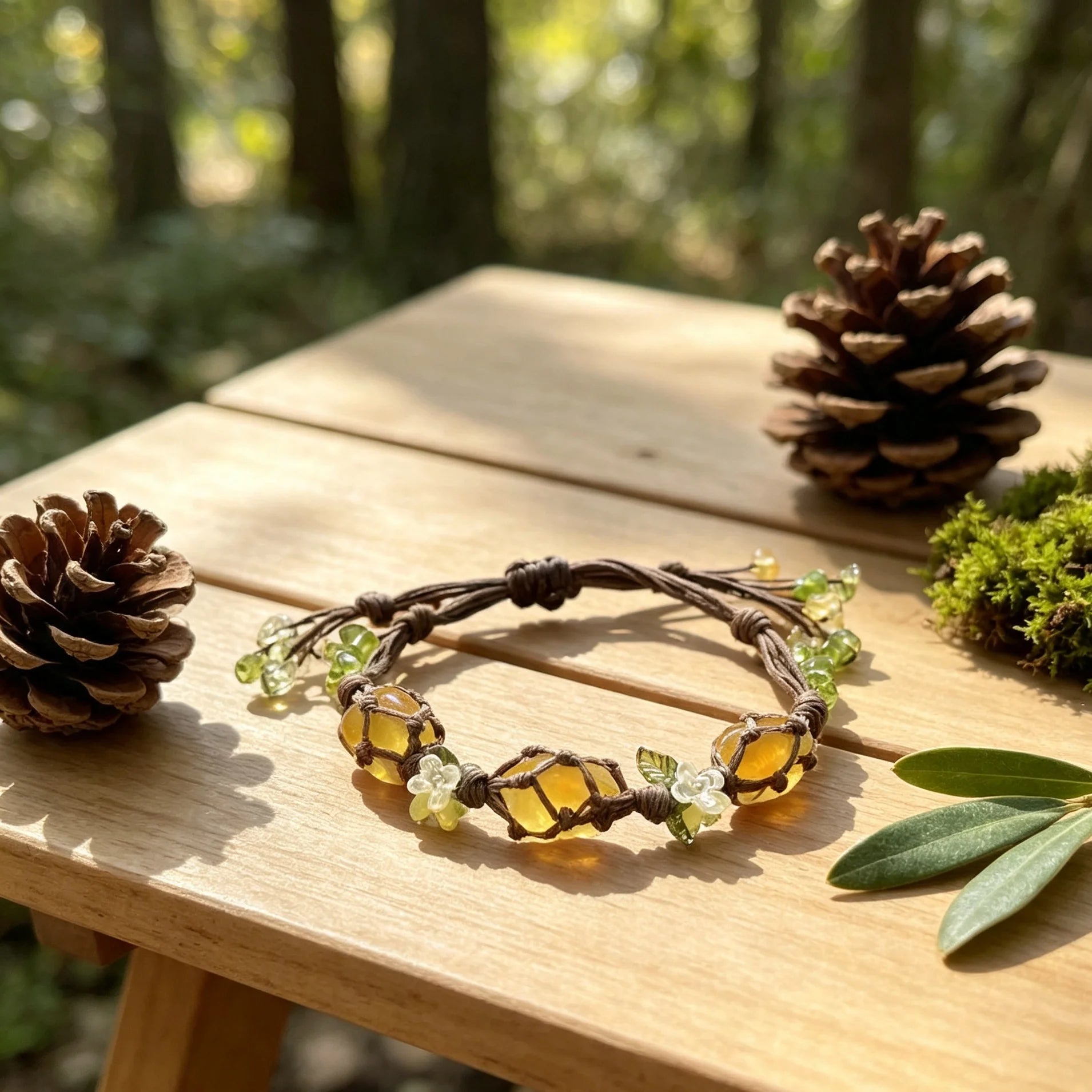 Golden Dawn Crystal Macrame Bracelet — crystal decor, additional product view