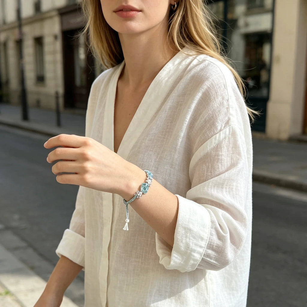 Ocean Whisper Crystal Macrame Bracelet — crystal decor, additional product view