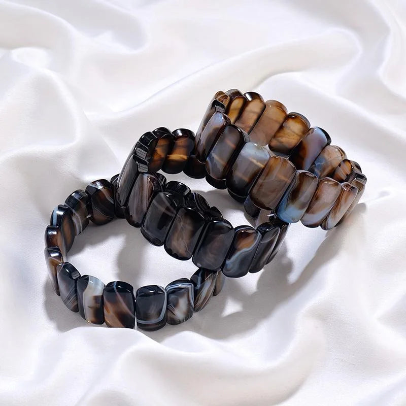 Black Agate Beaded Bracelet