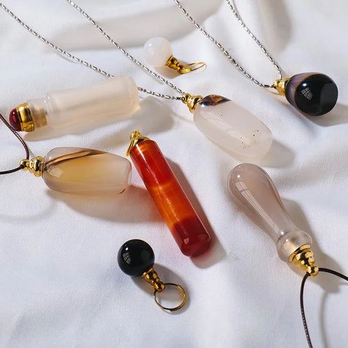 Agate Crystal Perfume Bottle Pendant — crystal necklace, additional product view