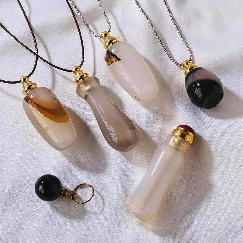 Agate Crystal Perfume Bottle Pendant — crystal necklace, additional product view