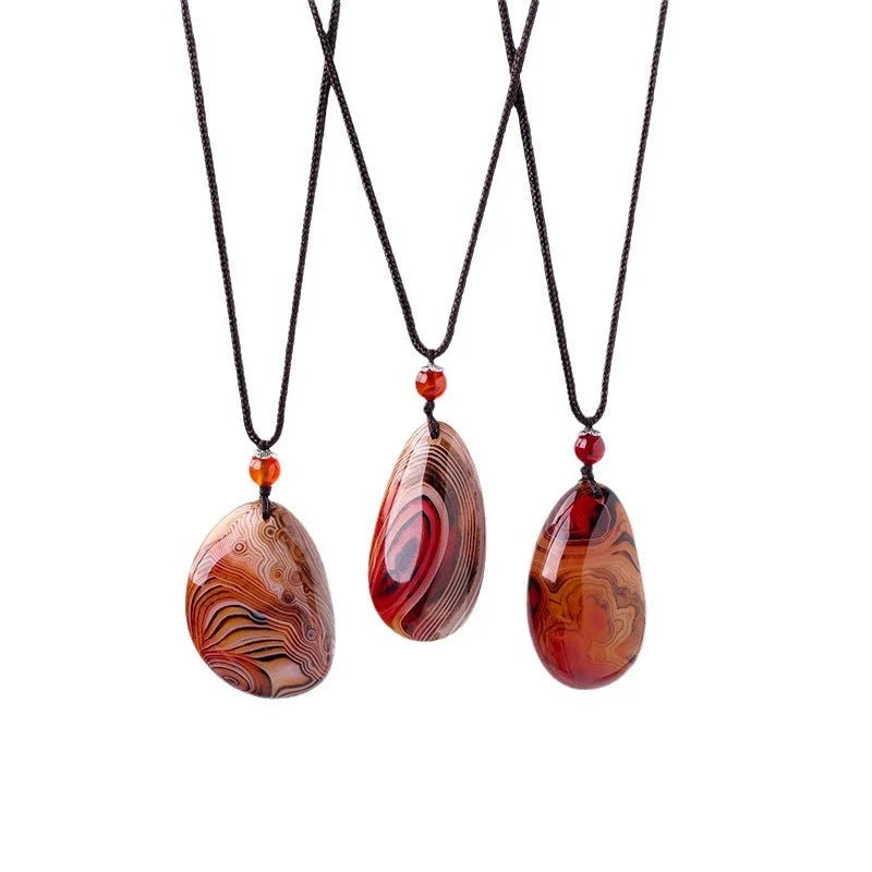 Banded Agate Pendant Necklace
