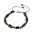 Black Tourmaline Bead Bracelet — crystal bracelet, detail view