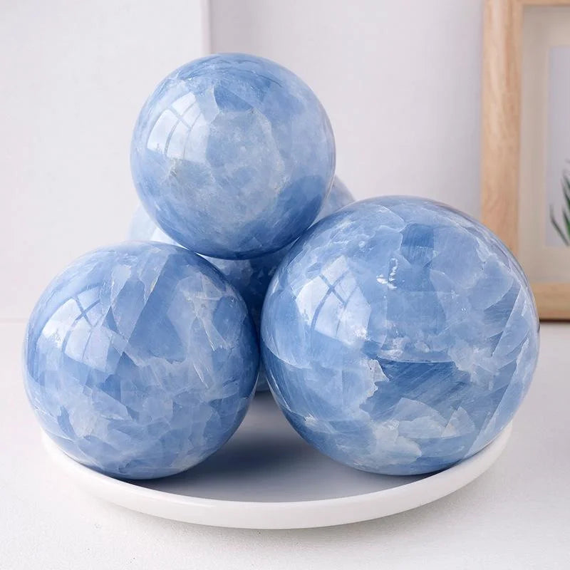 Blue Celestite Crystal Sphere — crystal home decor, additional product view