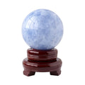Blue Celestite Crystal Sphere — crystal home decor, detail view