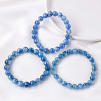Blue Kyanite Bead Bracelet — crystal bracelet, lifestyle view