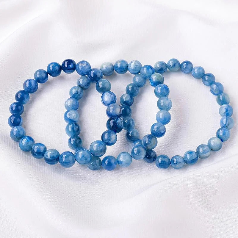 Blue Kyanite Bead Bracelet — crystal bracelet, additional product view