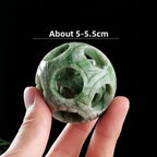 Carved Lushan Jade Decorative Sphere — crystal home decor, additional product view