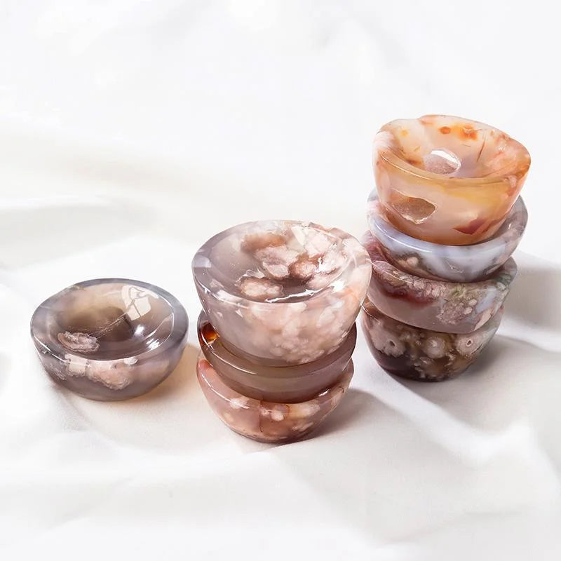 Cherry Blossom Agate Crystal Bowl — tableware, additional product view