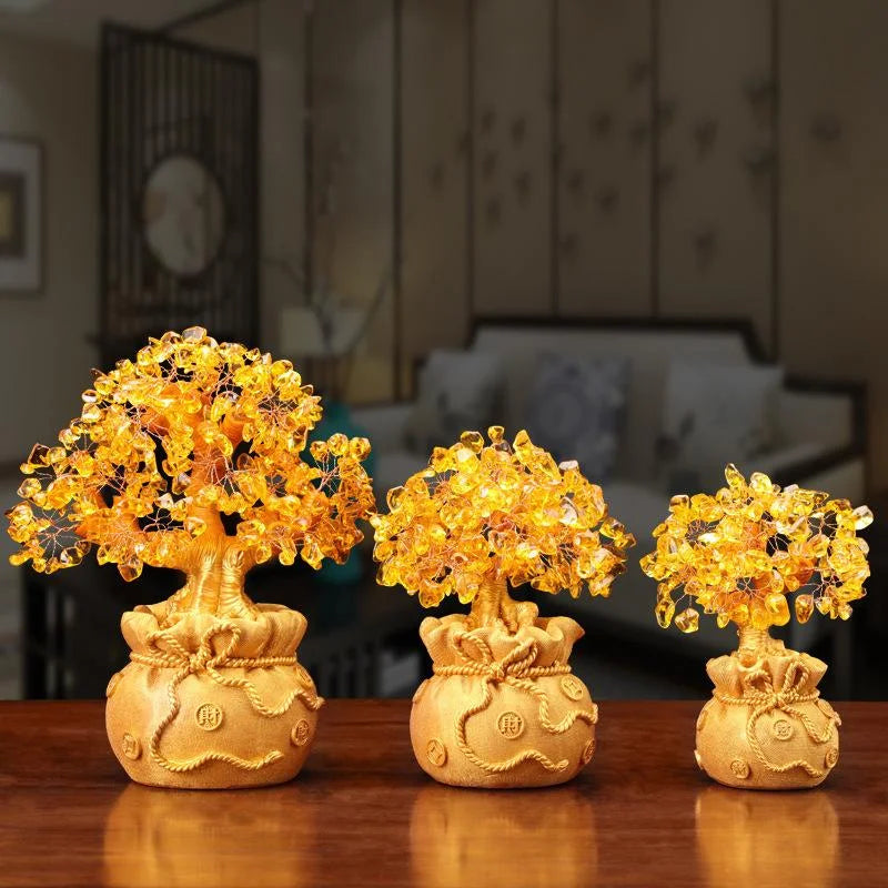 Citrine Crystal Money Tree Ornament — crystal home decor, additional product view