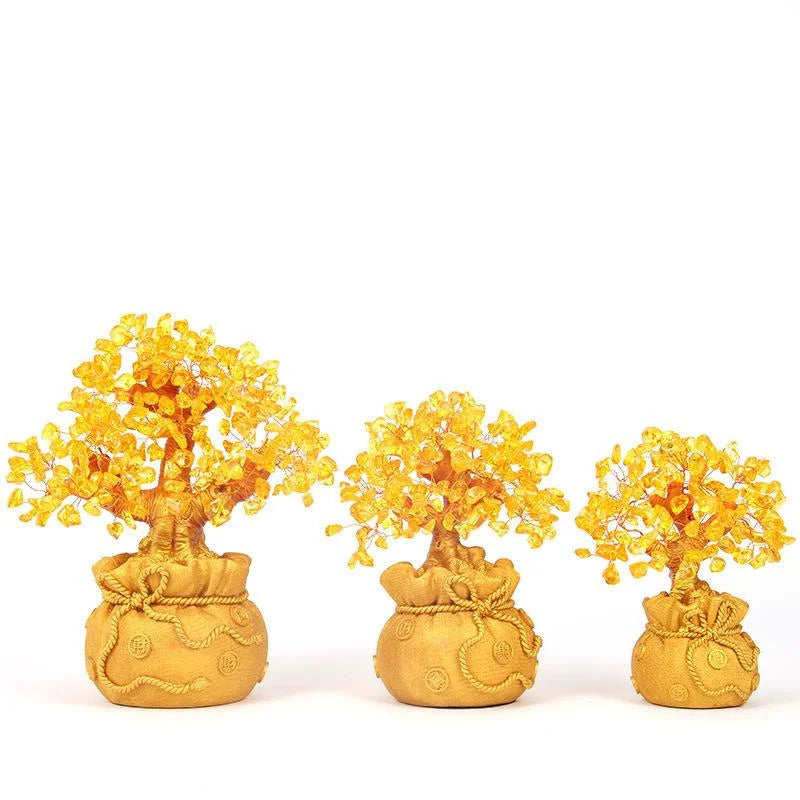 Citrine Crystal Money Tree Ornament — crystal home decor, additional product view