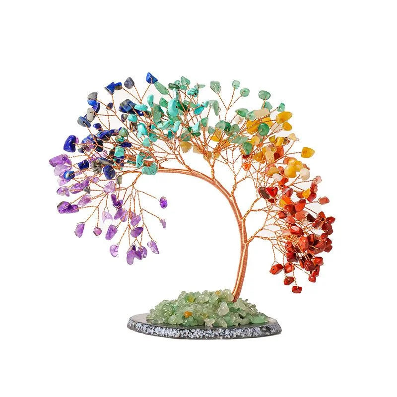 Colorful Crystal Phoenix Tree Ornament — crystal home decor, additional product view