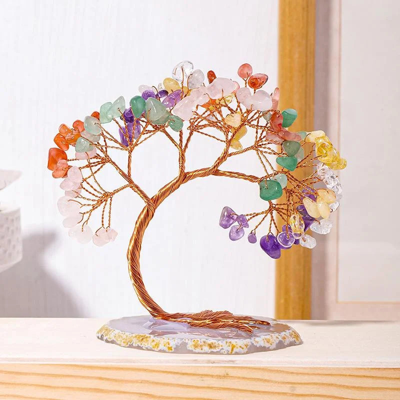 Colorful Crystal Phoenix Tree Ornament — crystal home decor, additional product view