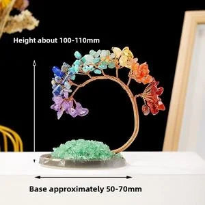 Colorful Crystal Phoenix Tree Ornament — crystal home decor, additional product view