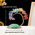 Colorful Crystal Phoenix Tree Ornament — crystal home decor, detail view