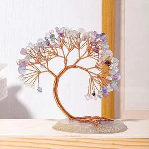 Colorful Crystal Phoenix Tree Ornament — crystal home decor, additional product view