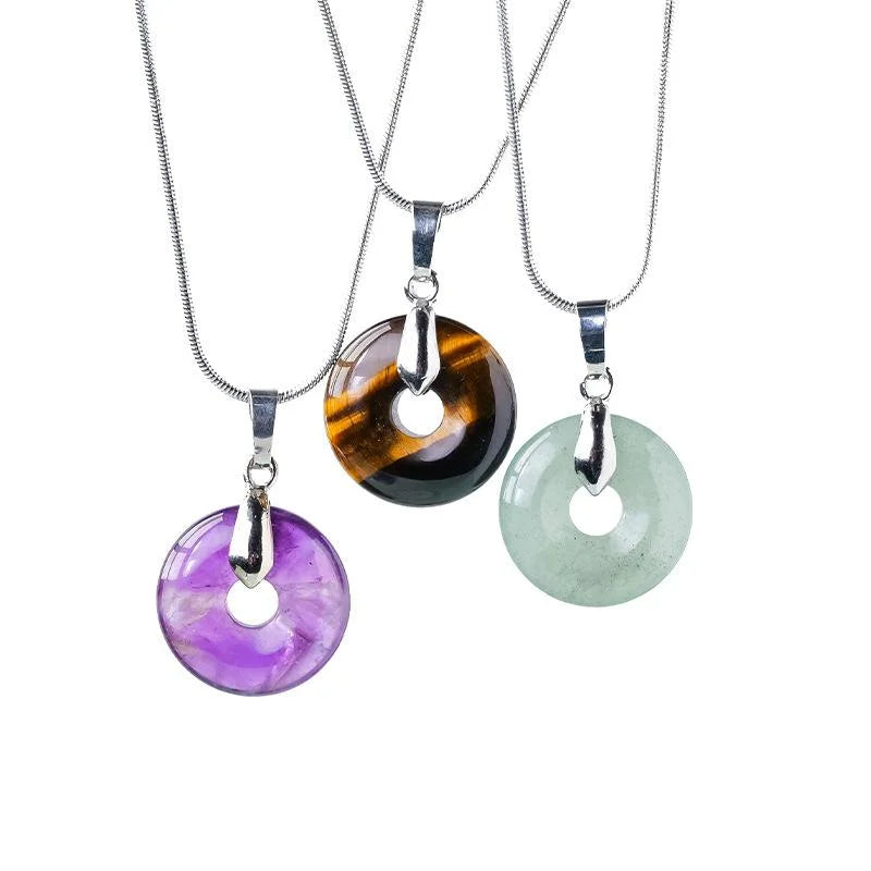 Crystal Ring Pendant Necklace — crystal necklace, lifestyle view